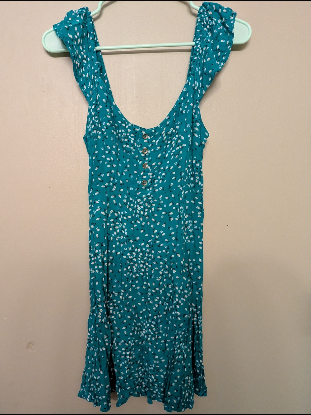 Billabong Teal Floral Button Front Sundress